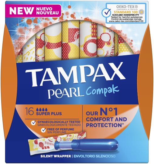 Tampax Compak Pearl Tampon Super Plus 18 Units