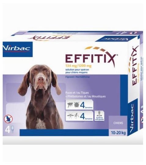 Effitix 134mg/1200mg solucion Spot-on para perros medianos