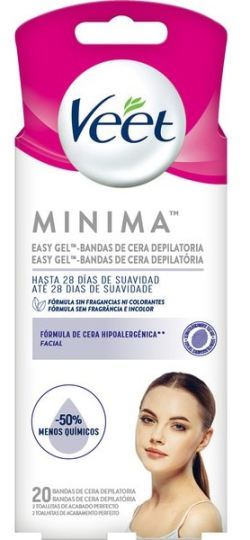 Hypoallergenic Minimal Facial Depilatory Wax Bands 20 units